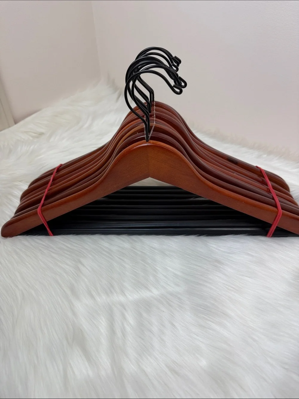 Brookstone Premium Wooden Suit Hangers in Mahogany  - Set of 10